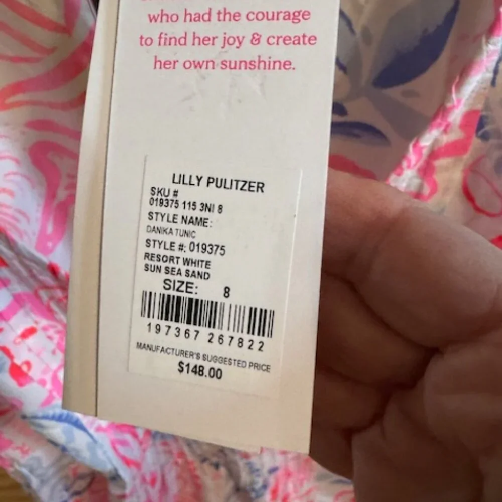 NWT Lilly Pulitzer Danika Tunic Top Size 8 Floral Bell Sleeve V-Neck - Picture 2 of 9